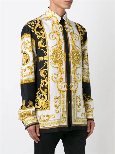 gold Gianni Versace Shirts for Men 